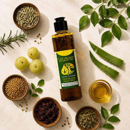 Pure Organic Regrow Hair Oil | 100% Herbal Formula